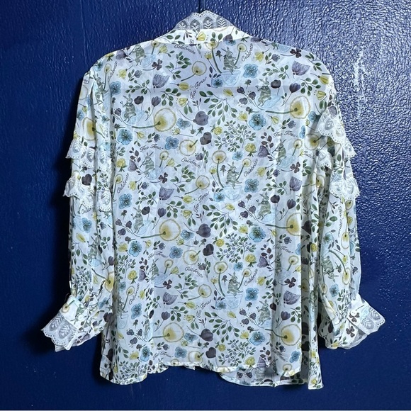 Pol Floral print blouse with lace detailing button-down  relaxed fit floral - Picture 7 of 12